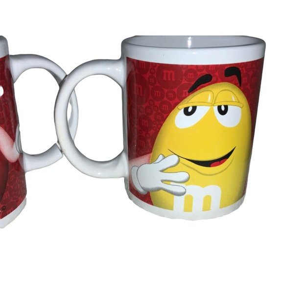 2 M&M Red & Yellow Coffee Mug Cup Collectible Character Mars  2015 - Picture 3 of 7